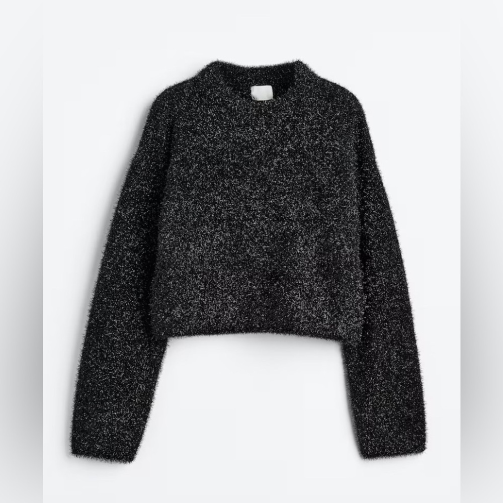 H&M black/silver glittery sweater size large